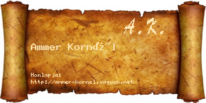 Ammer Kornél névjegykártya
